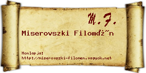 Miserovszki Filomén névjegykártya